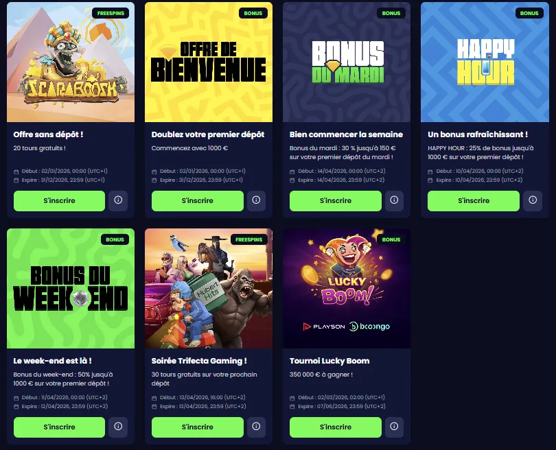 Promotions et bonus Pampago Casino 2026